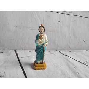 st jude vintage resin figure statue